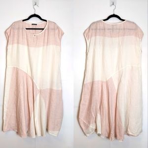 Oska 100% Linen Midi Dress Lagenlook 3/10-12 Flowy Minimalist